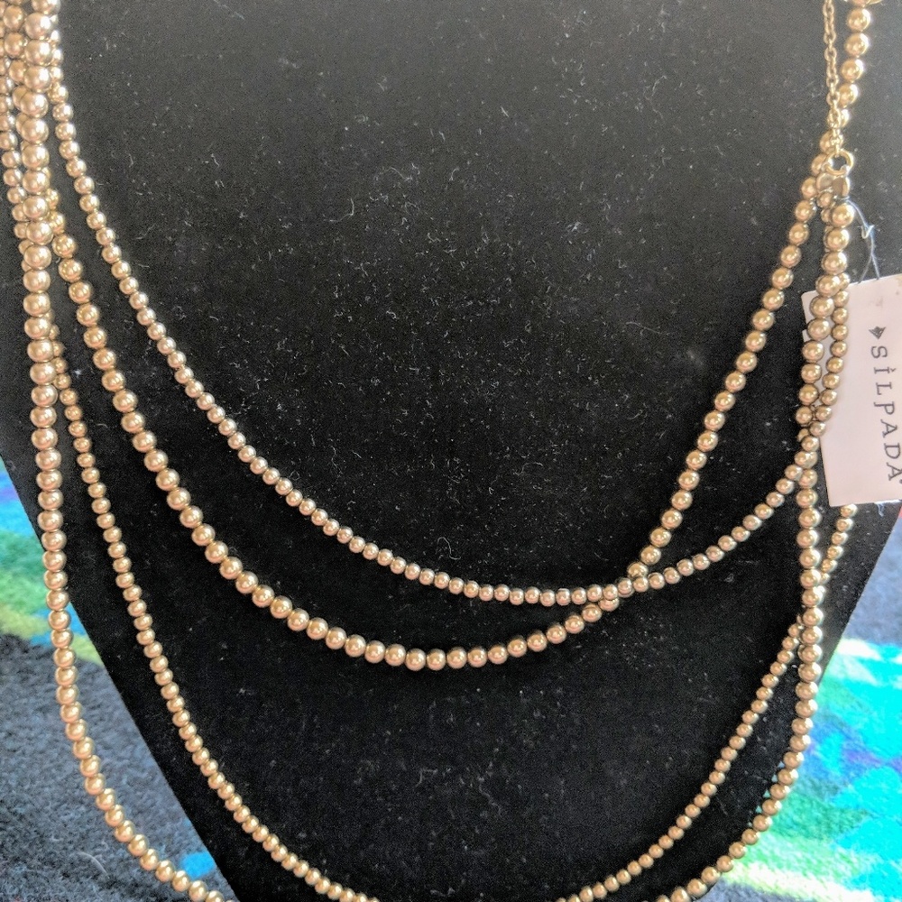 Silpada brass bead ex long necklace New
